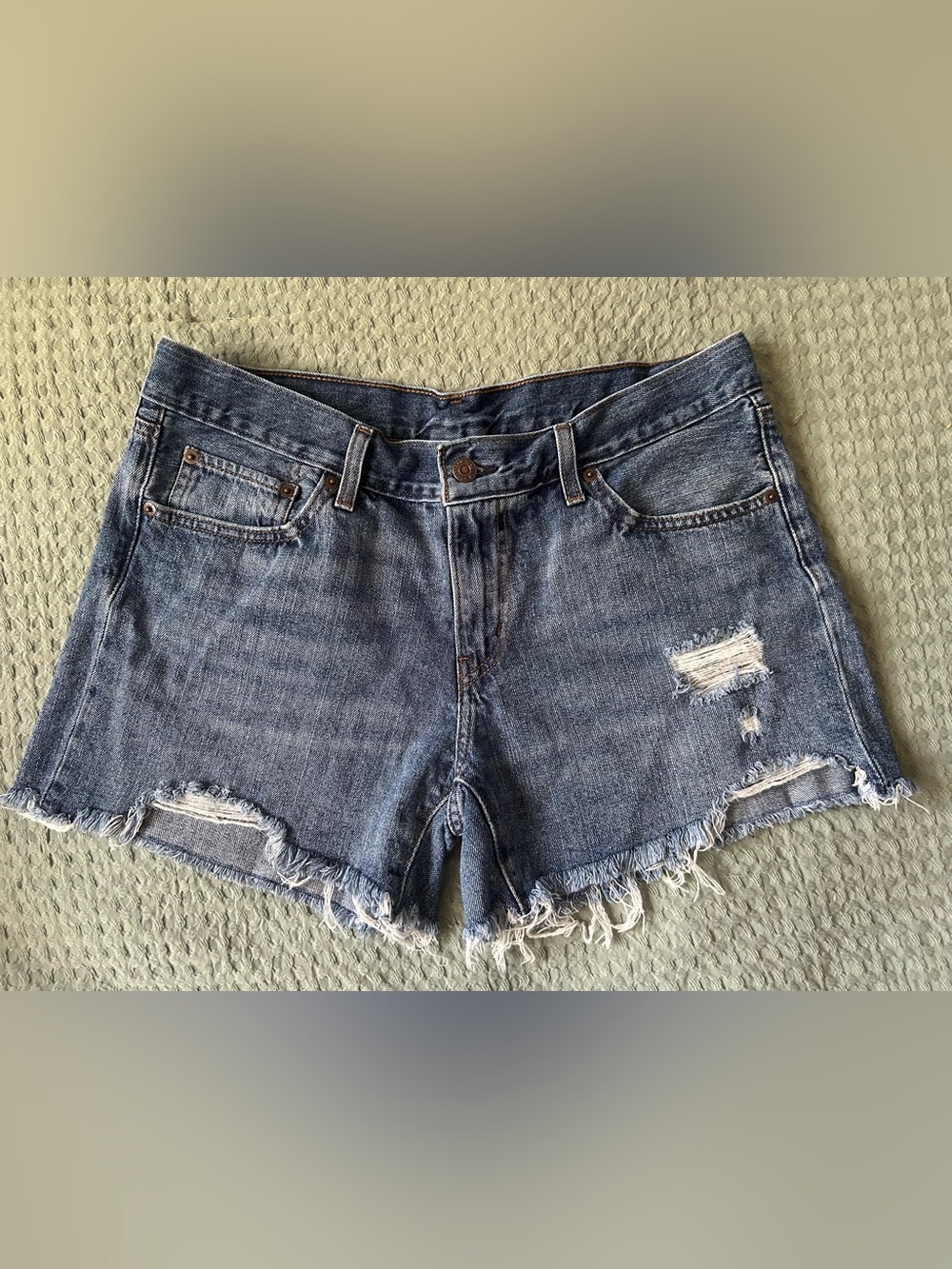 Levi’s Distressed Womens Denim Shorts - Blue